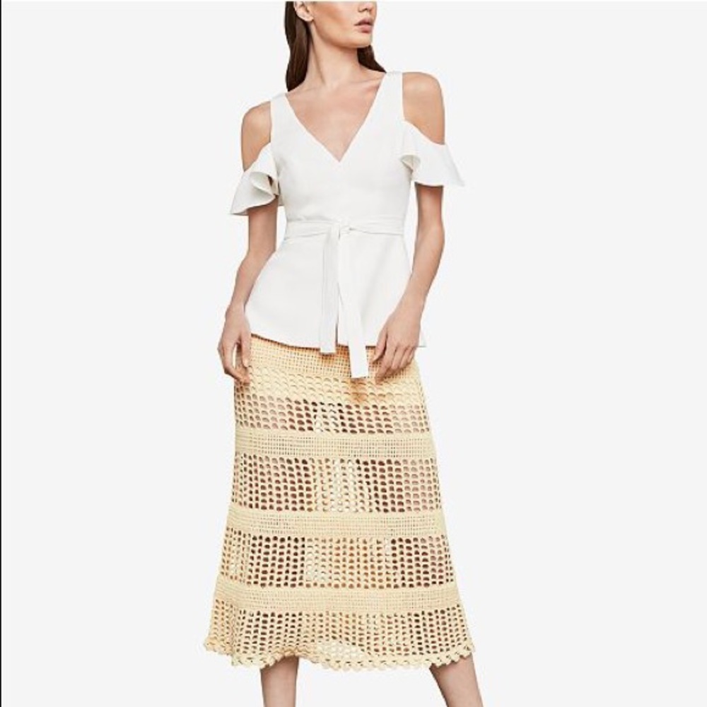 bcbgmaxazria Cold Shoulder Peplum Blouse